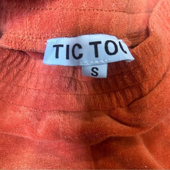 2/$20 TicToc Orange Terry Clothe Thick Soft Shorts with Pockets - Picture 5 of 7